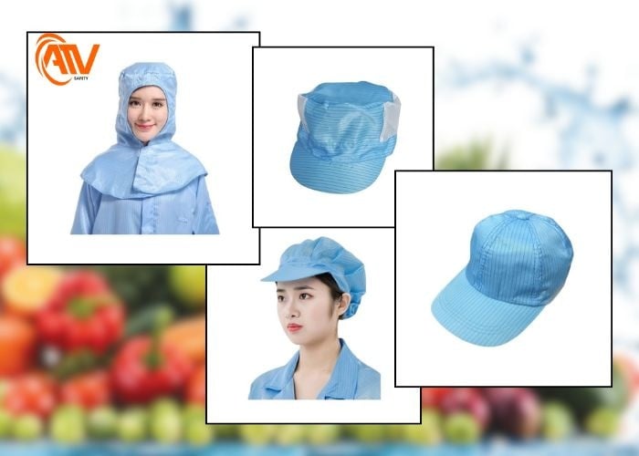 Mũ trùm đầu giúp ngăn tóc, mồ hôi và bụi rơi và thực phẩm