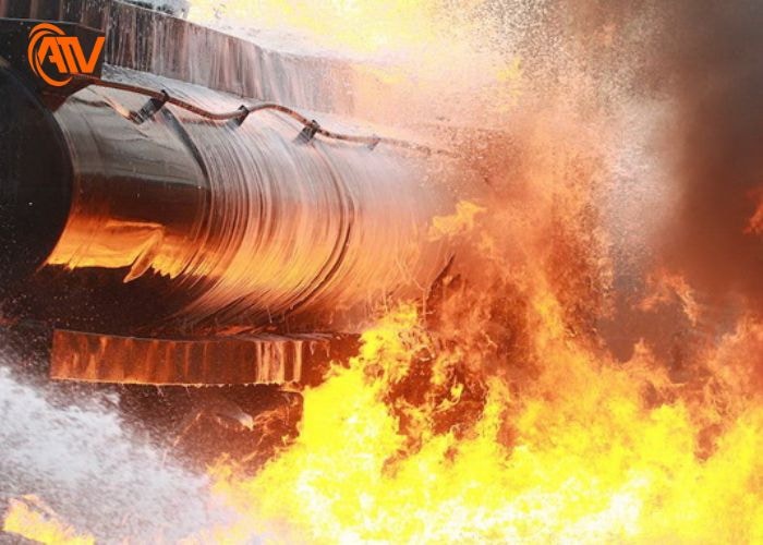 Đám cháy loại B bùng lên mạnh trên bề mặt chất lỏng