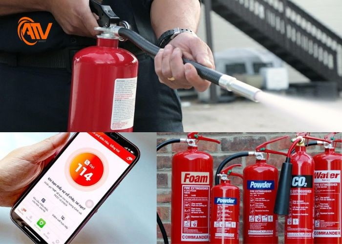 Sử dụng bình chữa cháy và gọi ngay 114