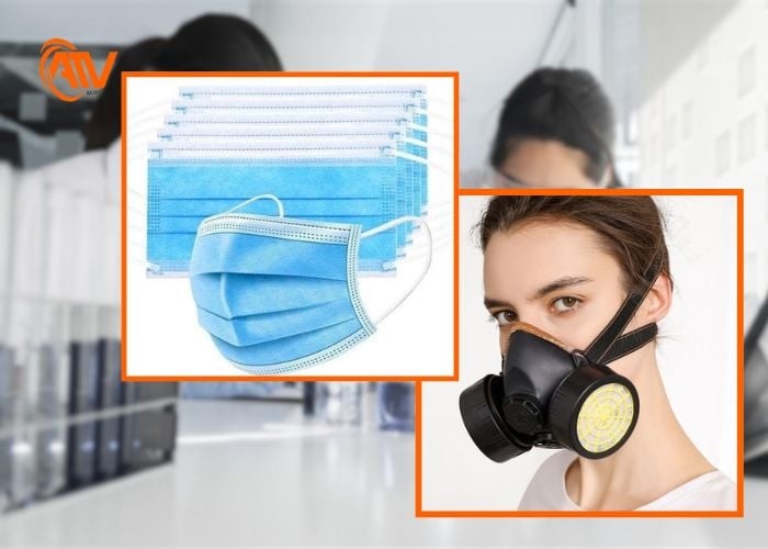 Khẩu trang và mặt nạ phòng độc đồ bảo hộ trong phòng thí nghiệm