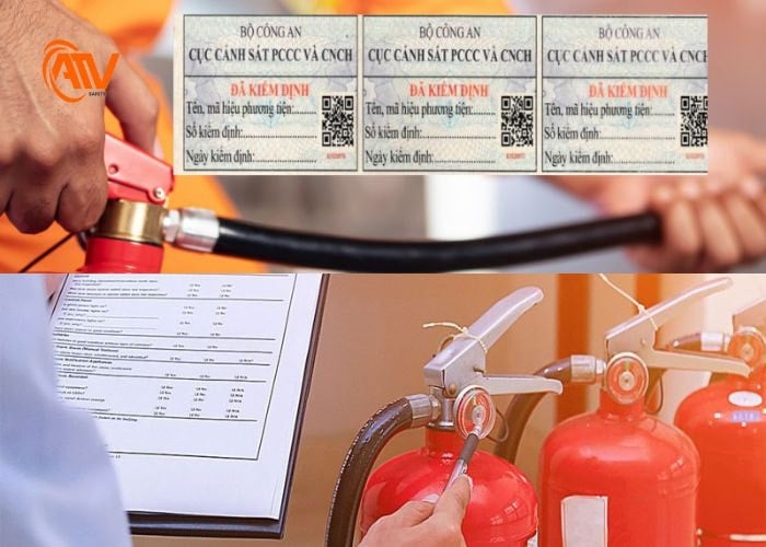 Kiểm tra tem và quan sát đồng hồ áp suất