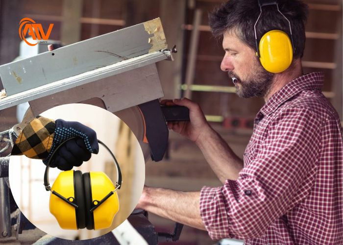 Bảo vệ thính giác thợ mộc bằng chụp tai