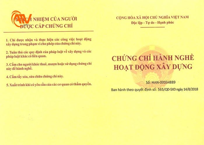 Các hạng chứng chỉ hành nghề xây dựng