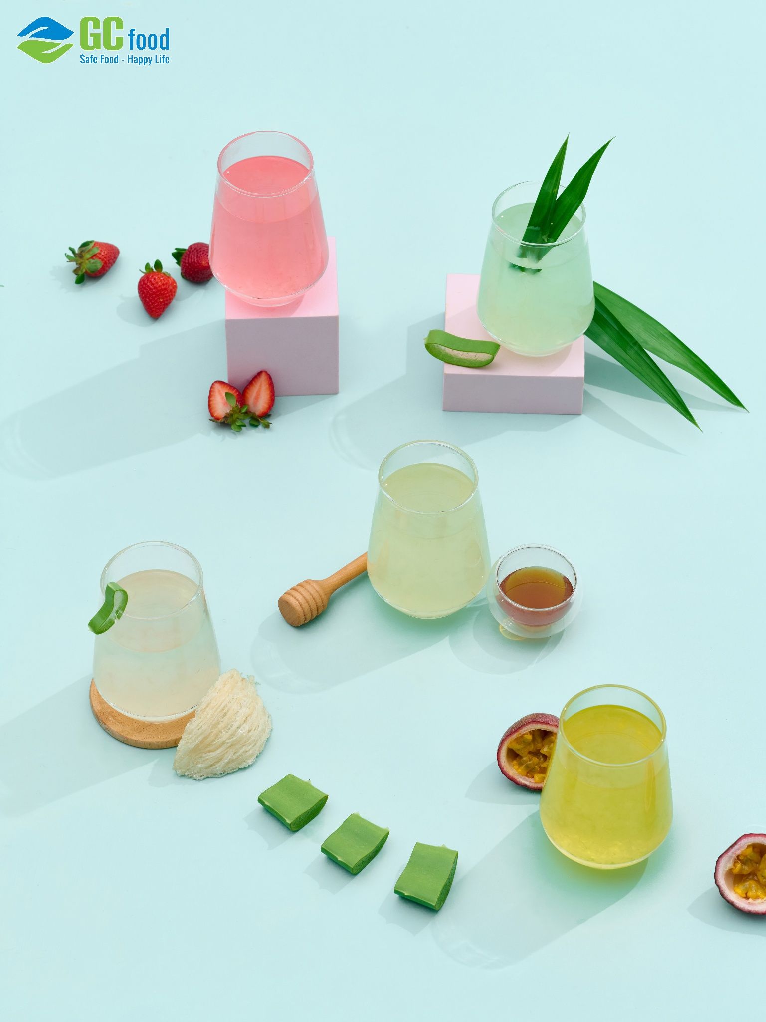 Thạch nha đam GC Food đa dạng hương vị, bạn có thể sử dụng trong các cách chế biến nha đam để uống, giúp món uống thêm sáng tạo.