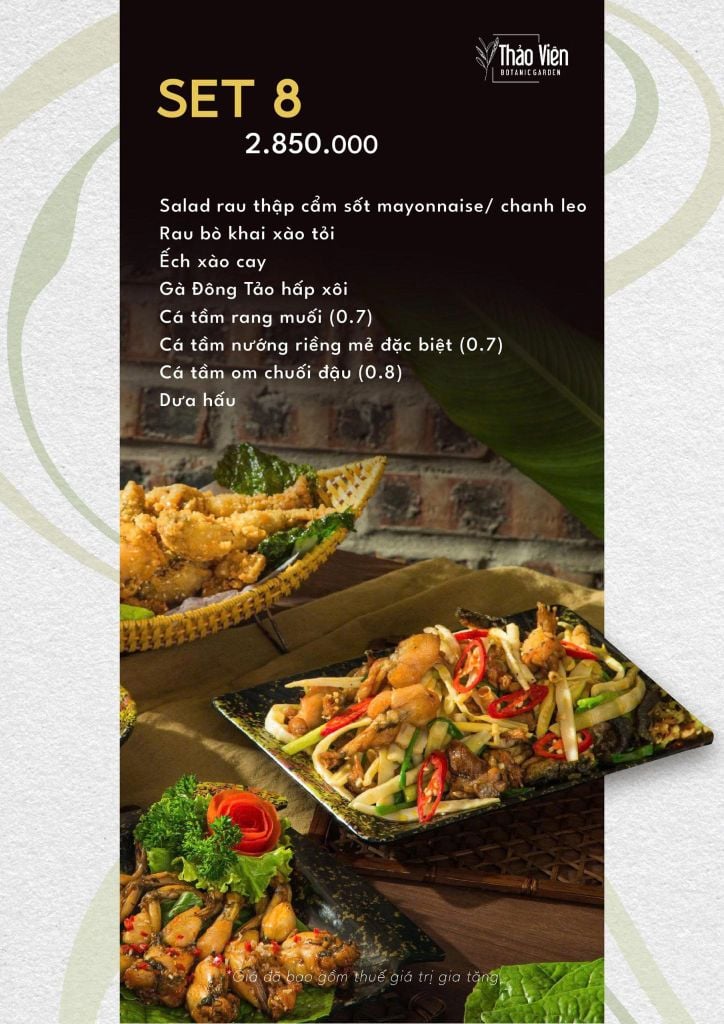 set menu Thảo Viên 2