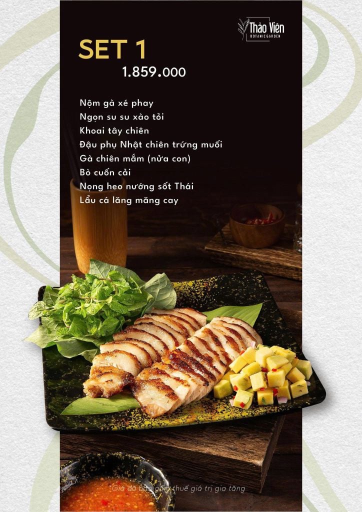 set menu Thảo Viên
