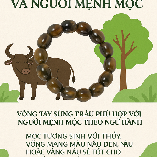 Lý Giải Mối Liên Hệ Giữa Vòng Tay Sừng Trâu Và Người Mệnh Mộc