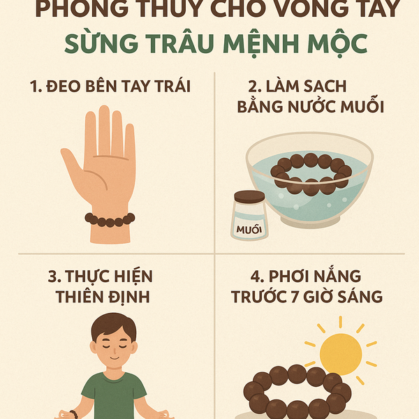 Cách Sử Dụng Và Kích Hoạt Phong Thủy Cho Vòng Tay Sừng Trâu Mệnh Mộc