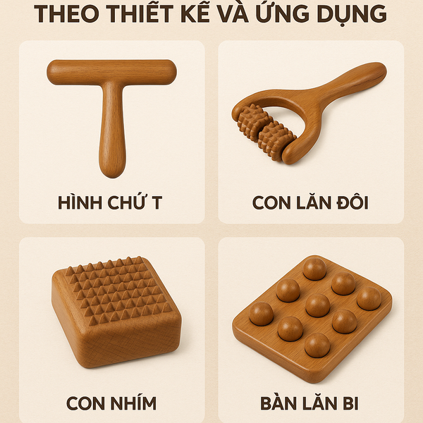 Phân Loại Dụng Cụ Massage Tay Bằng Gỗ Theo Thiết Kế và Ứng Dụng