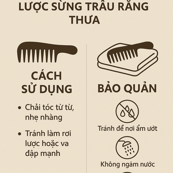 Hướng Dẫn Sử Dụng Và Bảo Quản Lược Sừng Trâu Răng Thưa