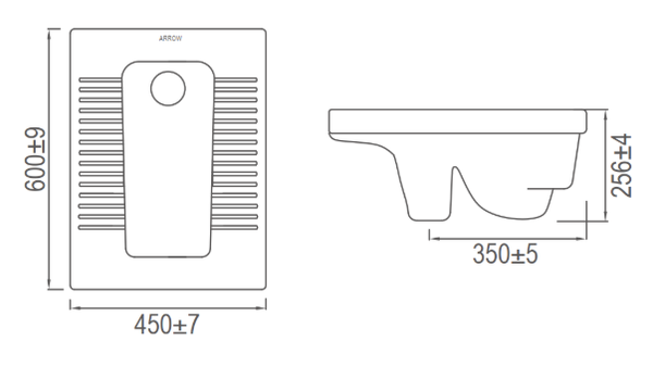 Hình ảnh bản vẽ kỹ thuật xí bệt ALD515-1E Arrow