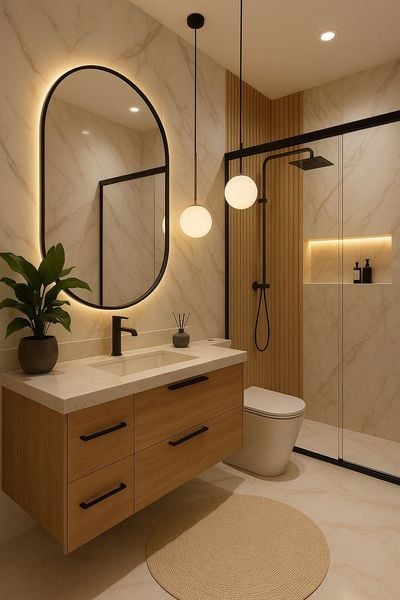 Mẫu tủ gương cho phòng tắm đẹp như khách sạn 5 sao