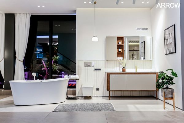 Toilet đẹp hiện đại với thiết bị vệ sinh đồng bộ và sang trọng