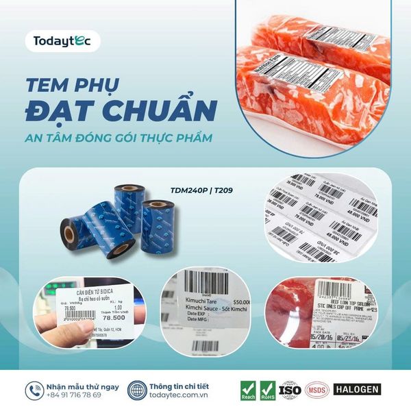 Wax Resin Ribbon cho bao bì thực phẩm