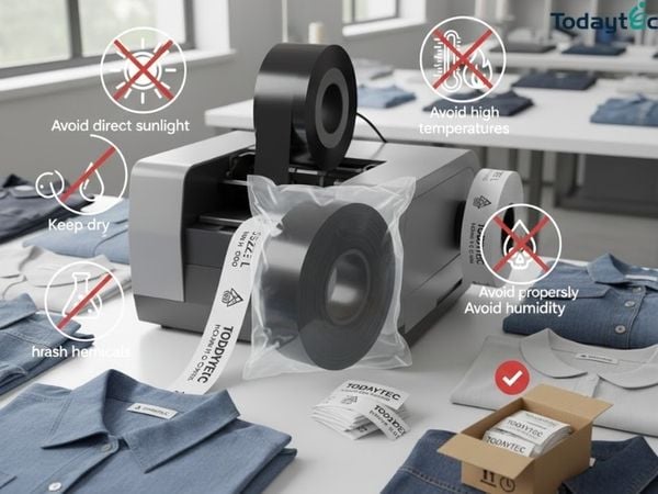 ribbon mực in nhãn satin