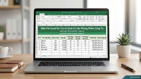 Tải mẫu file excel quản lý văn phòng phẩm công ty miễn phí