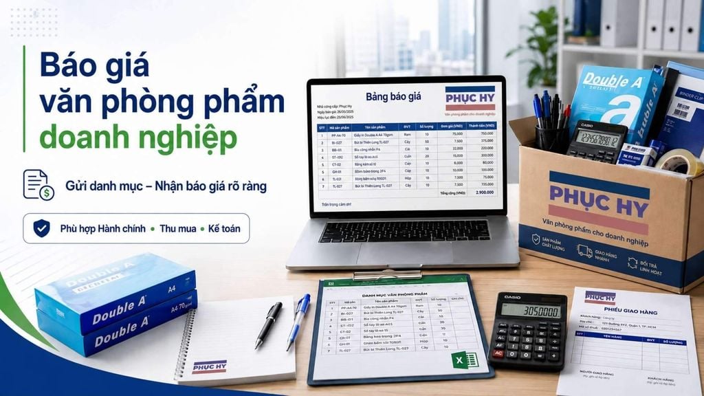 Báo giá văn phòng phẩm cho doanh nghiệp tại Phục Hy