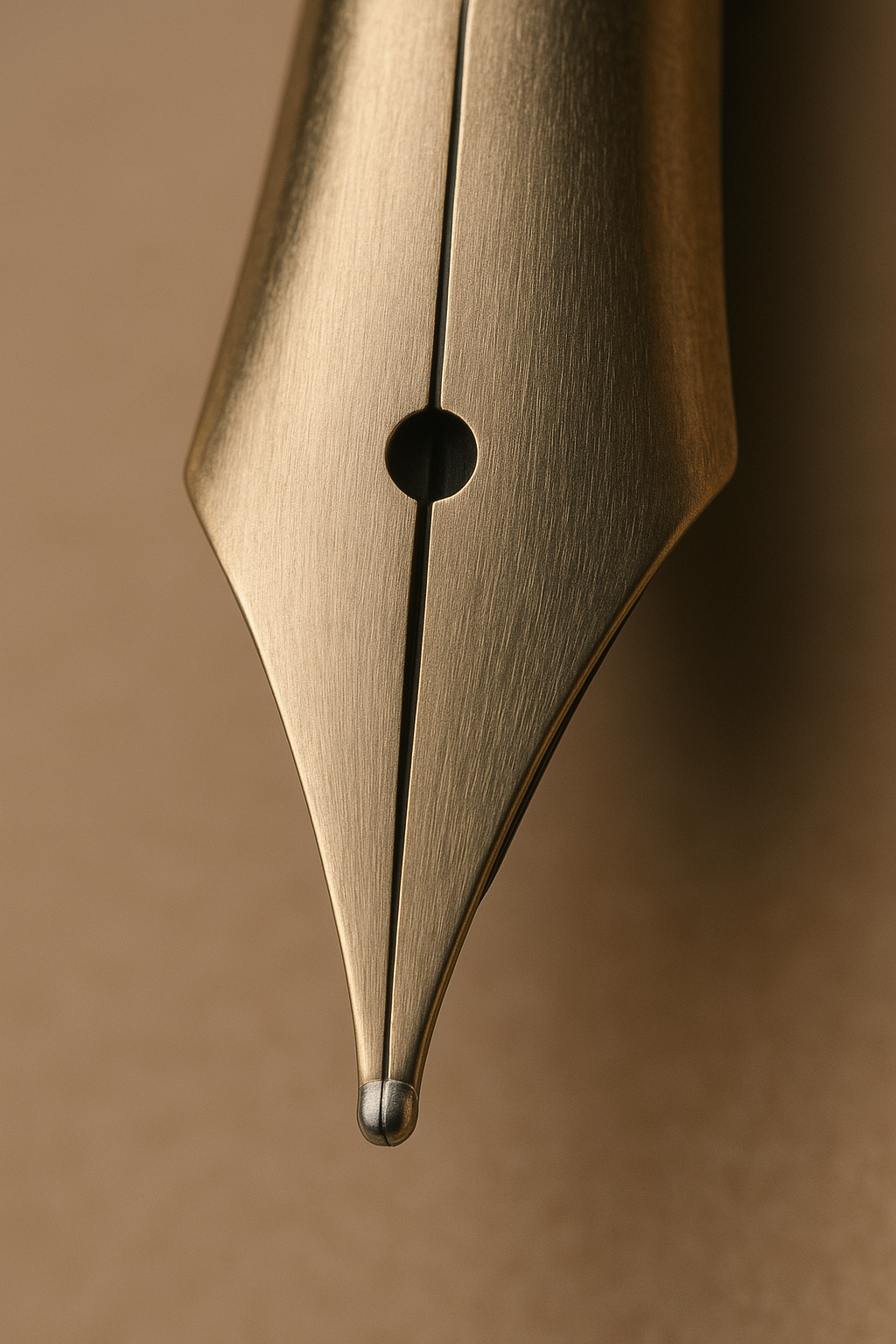 Cận cảnh ngòi bút máy bằng kim loại