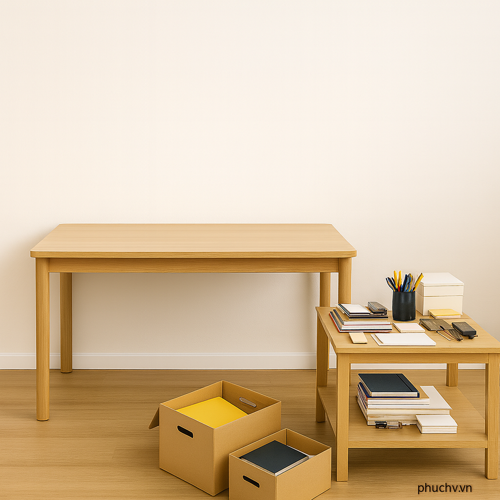 Sắp xếp bàn làm việc gọn gàng bắt đầu với không gian trống