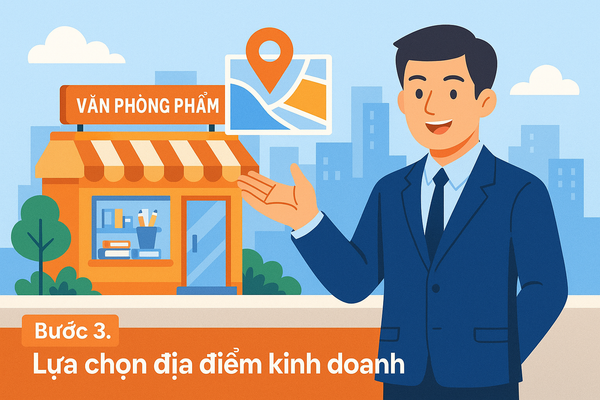 Bước 3. Lựa chọn địa điểm kinh doanh cửa hàng văn phòng phẩm