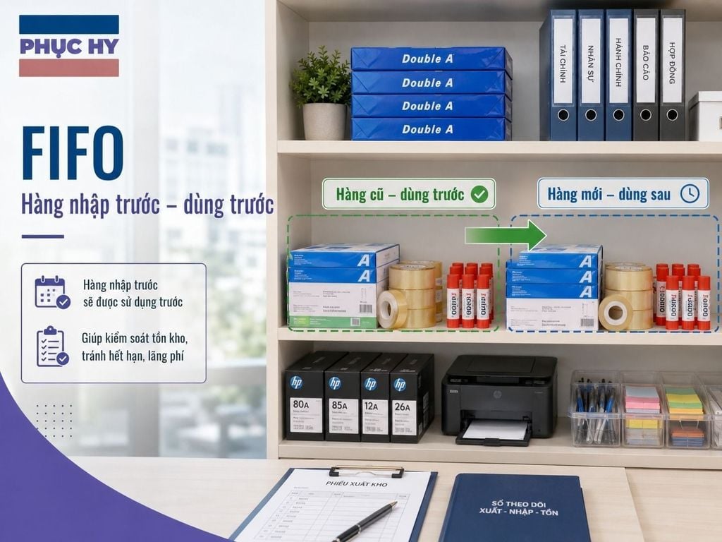 Nguyên tắc FIFO trong quản lý kho văn phòng phẩm