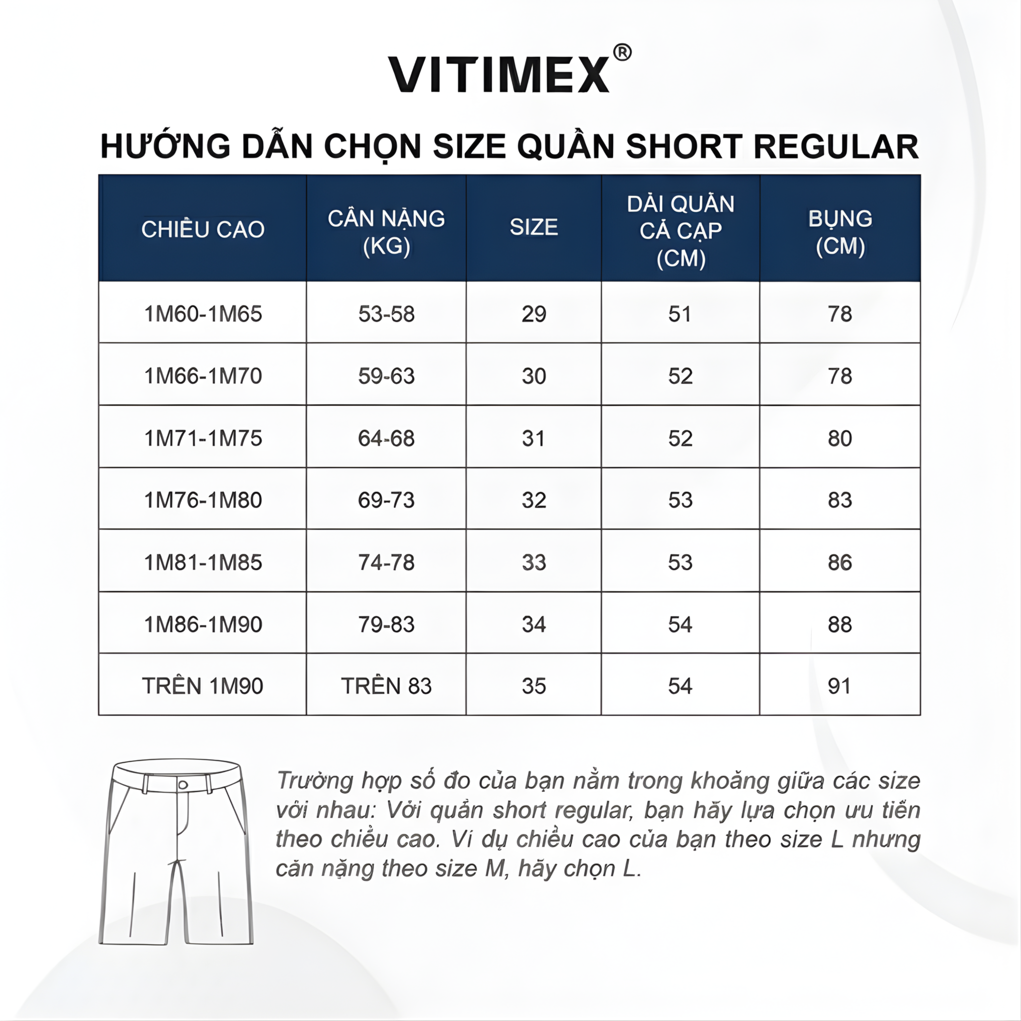 Hướng dẫn chọn size quần short dáng rộng