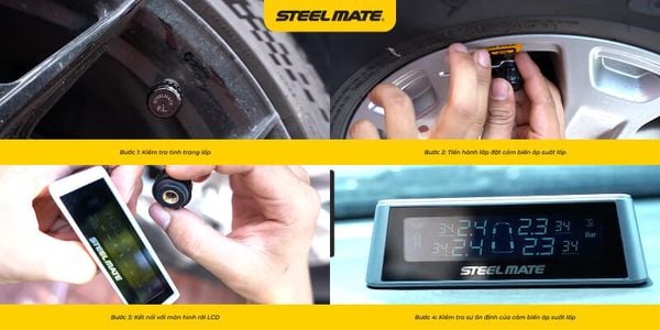 cách lắp cảm biến áp suất lốp van ngoài