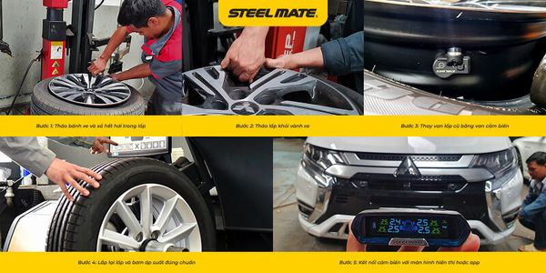 cách lắp cảm biến áp suất lốp van trong