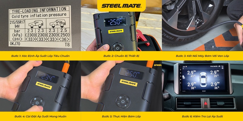 hướng dẫn bơm lốp xe ô tô chi tiết