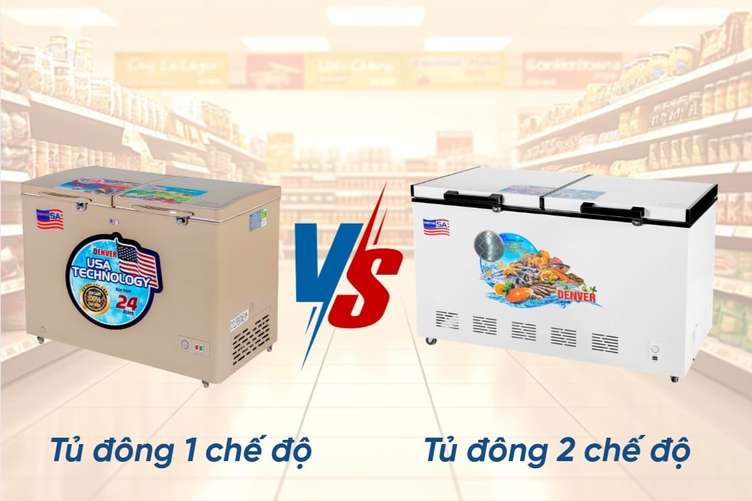 Tủ đông 2 chế độ có thiết kế 2 ngăn đông và mát riêng biệt