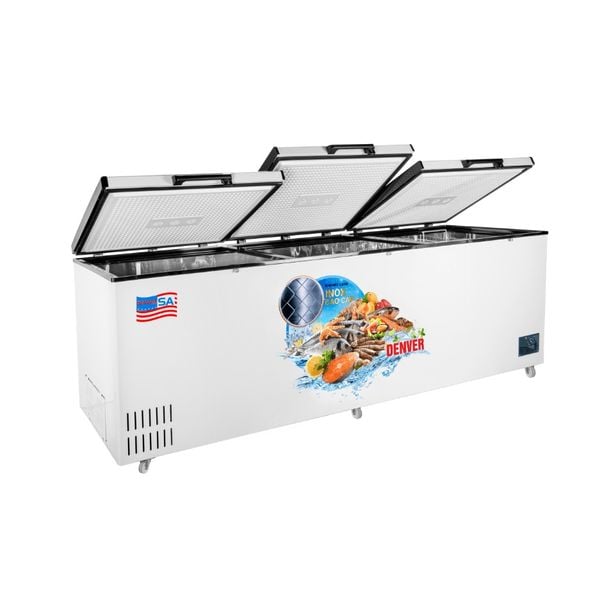 Tủ đông kích thước, dung tích lớn sẽ phù hợp với các siêu thị, nhà hàng, cửa hàng quy mô rộng, nhu cầu bảo quản thực phẩm cao