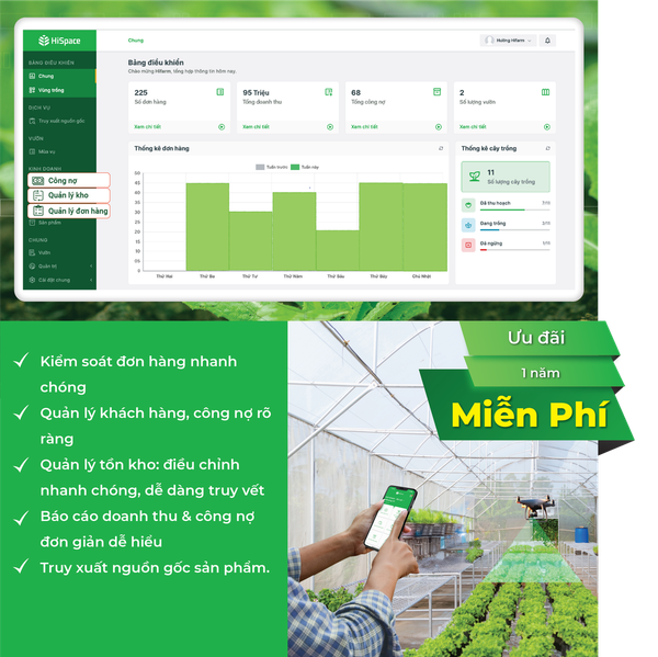 Phần mềm quản lý nông trại thông minh - truy xuất nguồn gốc nông sản