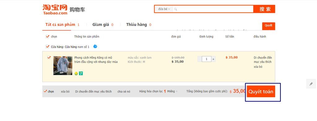Chủ shop thực hiện thanh toán qua ví Alipay hoặc thẻ quốc tế
