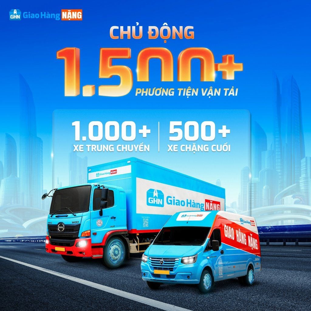 Giao Hàng NẶNG có đội tải năng động giúp vận chuyển đơn nhanh chóng.