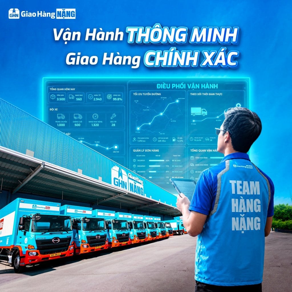 Giao Hàng NẶNG đảm bảo vận chuyển hàng nặng, cồng kềnh nhanh, an toàn