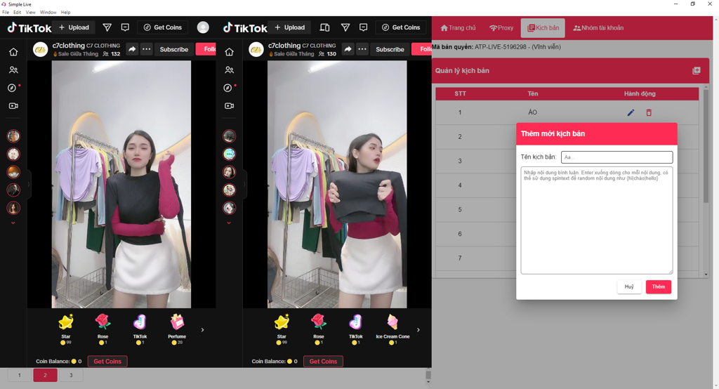 Phần mềm livestream Simple