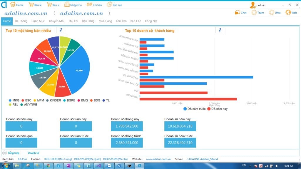 Phần mềm quản lý hàng tồn kho Vzsoft.net