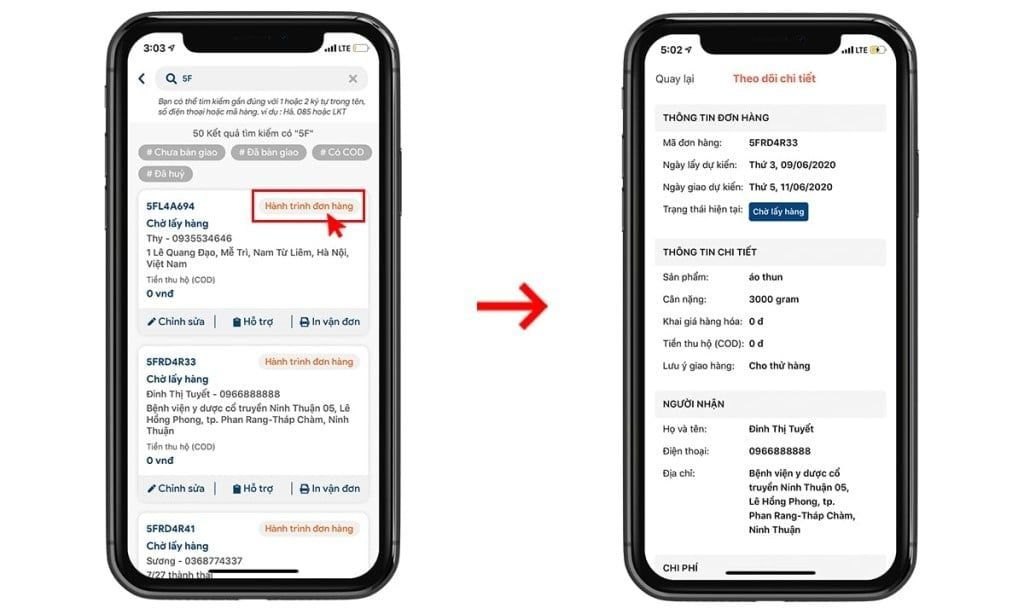 Tra cứu đơn hàng GHN bằng số điện thoại