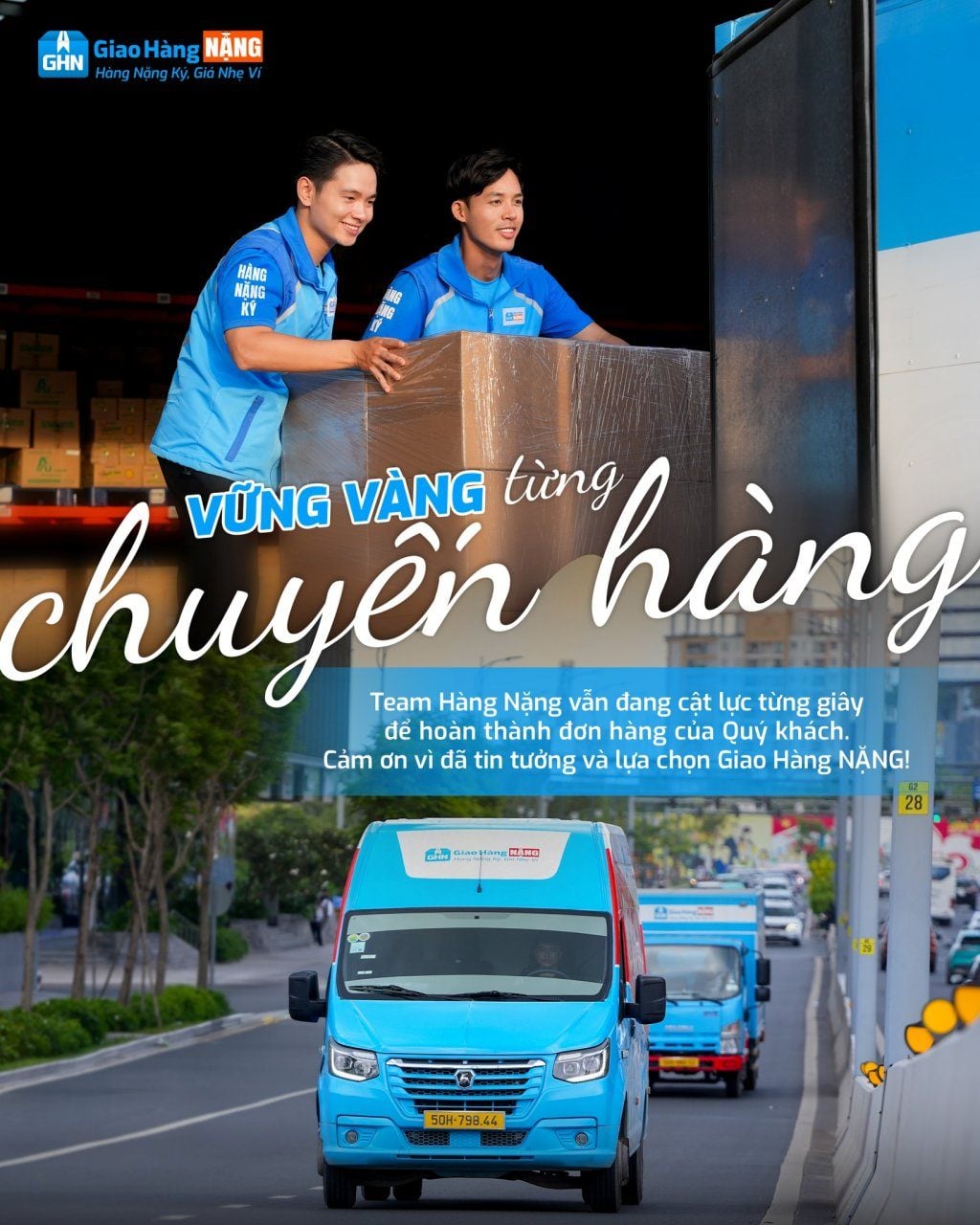 Nhân viên Giao Hàng Nặng luôn tận tâm trong công việc