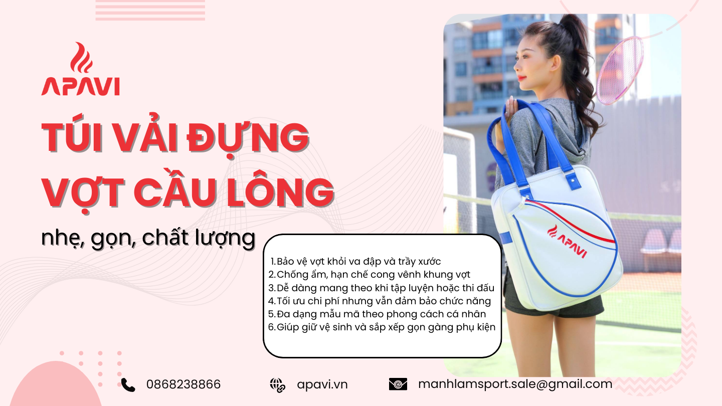 Túi vải đựng vợt cầu lông nhẹ, gọn, chất lượng giá tốt