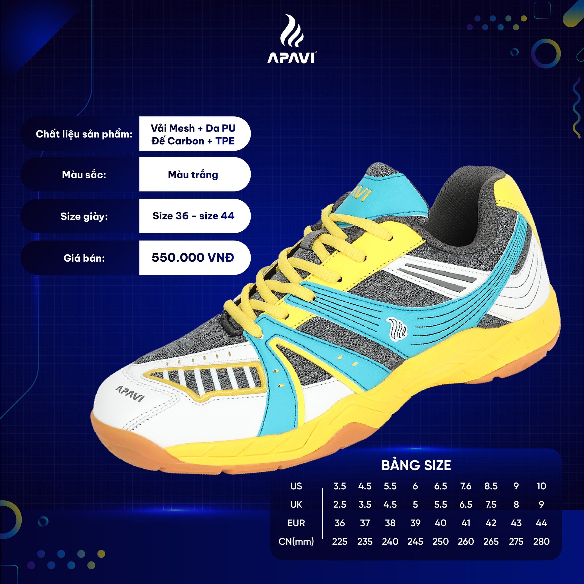 Giày đánh cầu lông nam nữ giá rẻ ưa chuộng nhất hiện nay