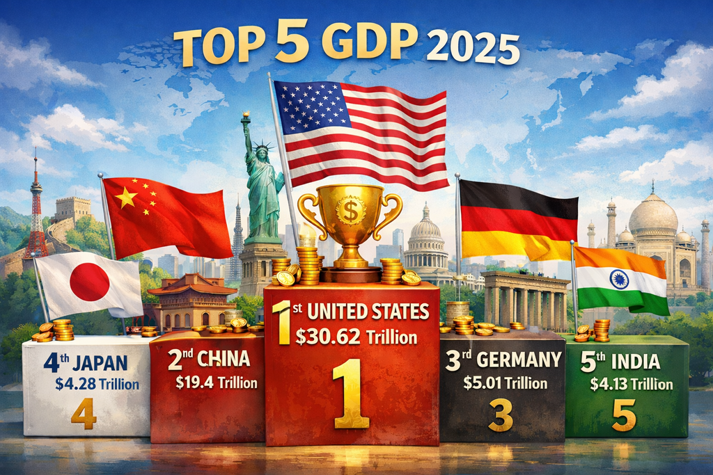 TOP 5 nền kinh tế lớn nhất Thế Giới năm 2025