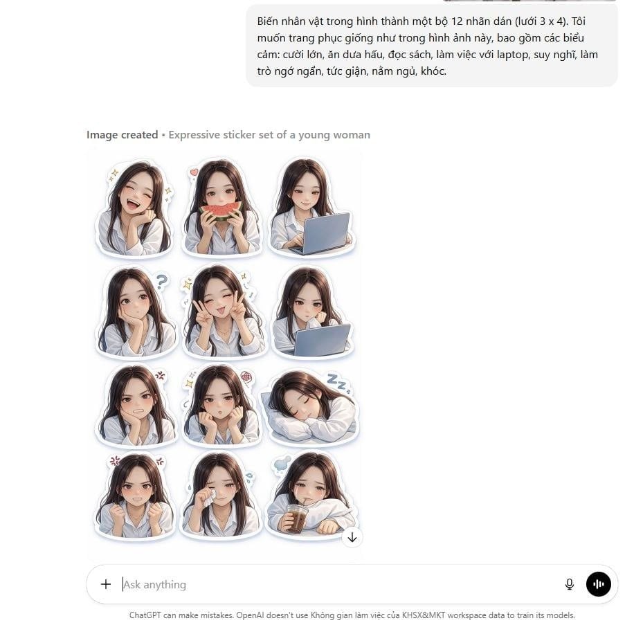 Sticker được tạo bằng prompt số 2 siêu dễ thương