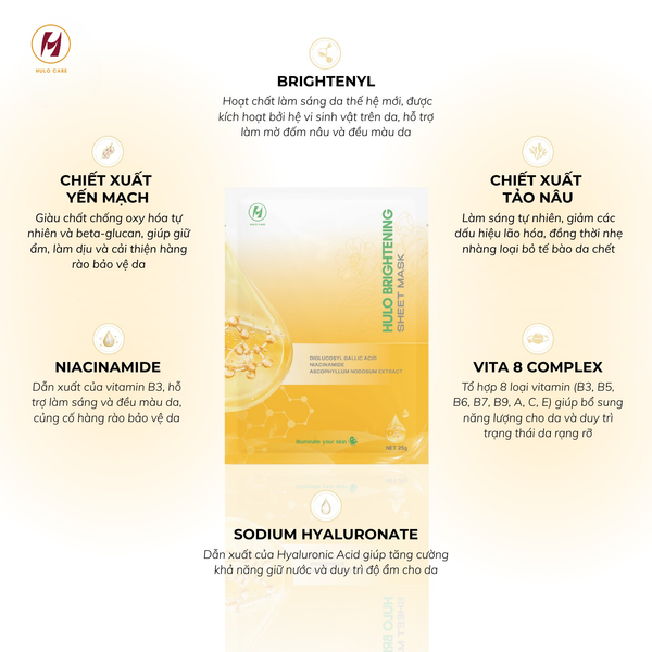 Mặt Nạ Hỗ Trợ Sáng Da Phù Hợp Cho Da Dầu 2026 - Review Hulo Brightening Sheet Mask