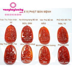 đá mắt hổ, mặt dây chuyền phật bản mệnh, phật A Di Đà, mặt dây chuyền đá phong thủy