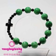 vòng tay công giáo, chuỗi mân côi, chuỗi mân côi mệnh kim, đá mặt trăng, đá moonstone, đá phong thủy