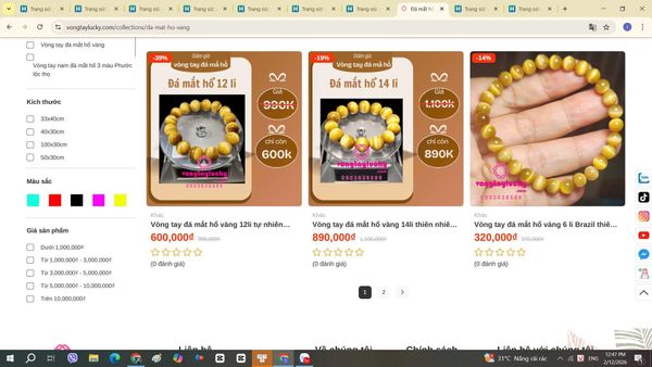 vòng tay phong thủy, vòng tay may mắn, vòng tay cặp đôi, quà tặng 14/2