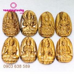đá mắt hổ, mặt dây chuyền phật bản mệnh, phật A Di Đà, mặt dây chuyền đá phong thủy