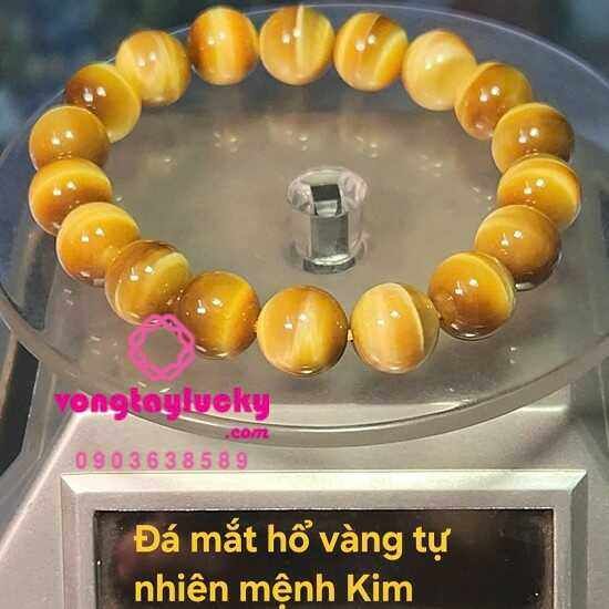 vòng tay đá mắt hổ, vòng tay may mắn, vòng tay mệnh kim