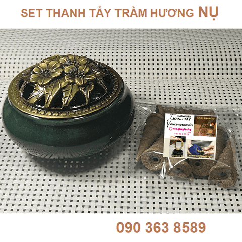 nhang trầm, trầm nụ, set thanh tẩy trầm hương tự nhiên
